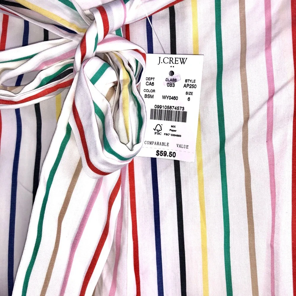 4 for $25 NEW WITH TAGS J. CREW Rainbow Stripe Paperbag